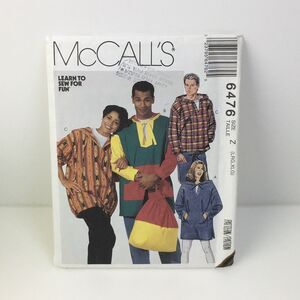 Hoodie Top Unisex Size XS-M UNCUT Pattern 6476 Vtg 90s Oversize Loose Fit